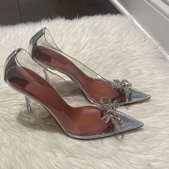 New Amina Muaddi Rosie glass pointed toe pump size 39.5EU - Picture 9 of 15